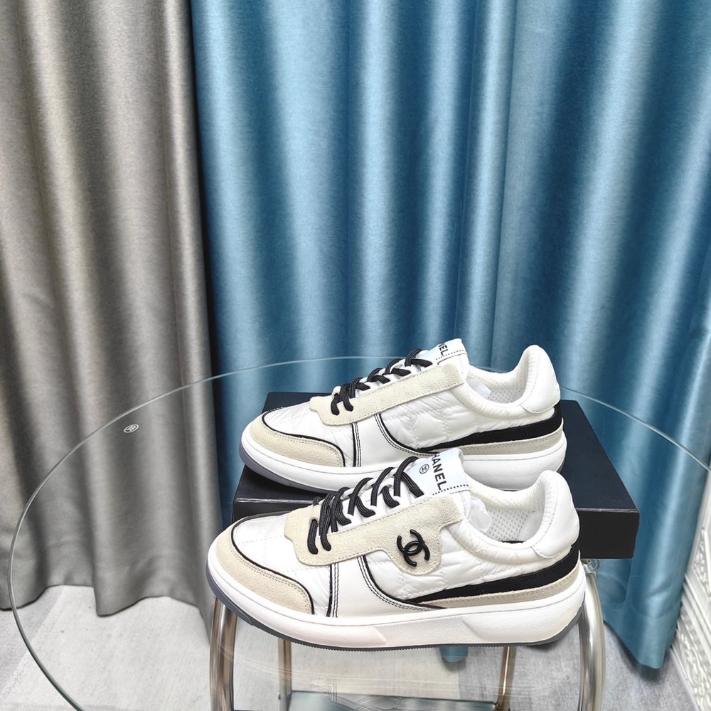 CHANEL Women’s Black and White Casual Sneakers - Picture 6 of 9